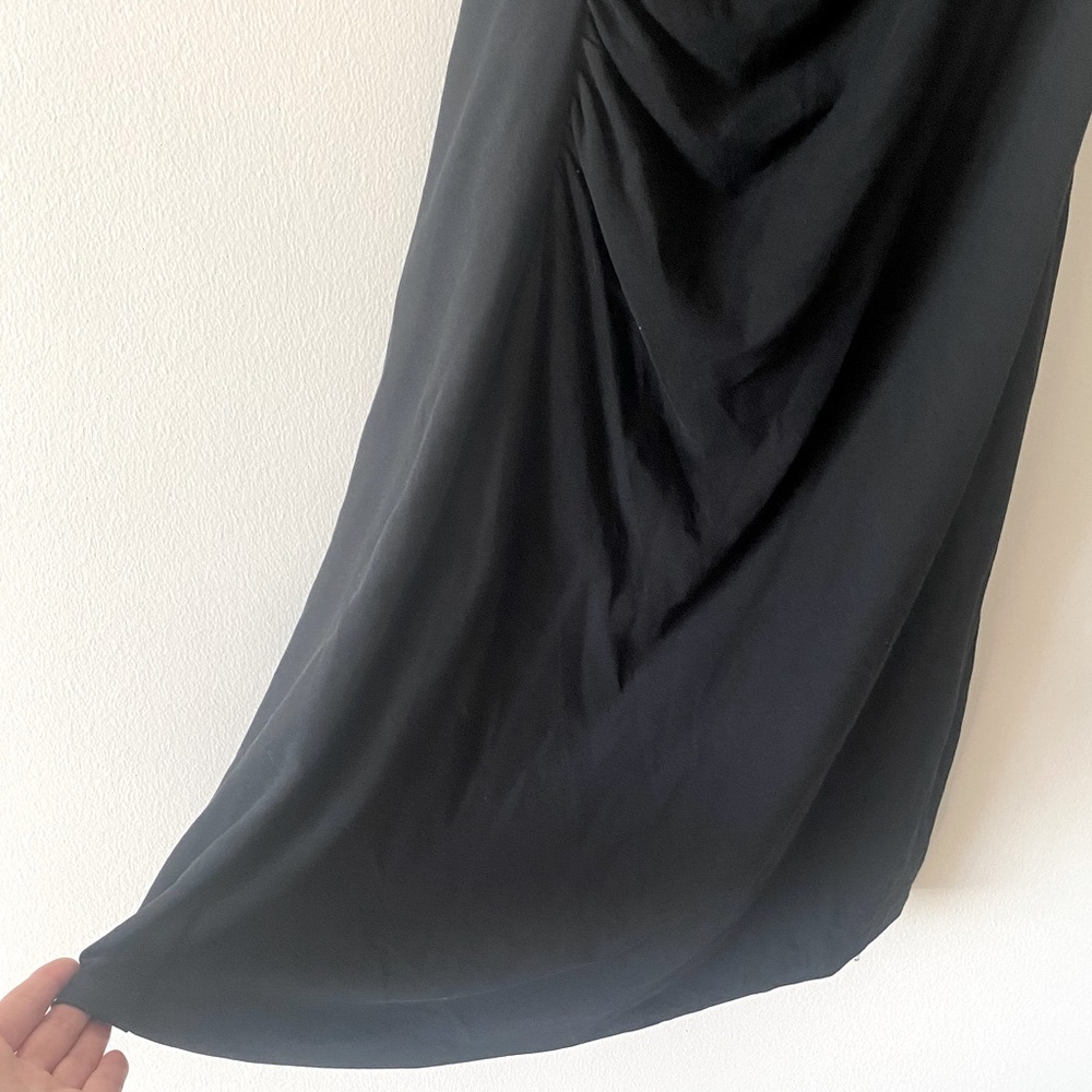 Vintage Y2K Ralph Lauren Blue Label Sleeveless V Neck Wrap Black Mini Dress - Picture 9 of 11